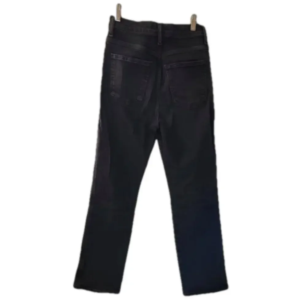 Agolde black/charcoal black organic cotton high-rise straight leg jeans sz 26